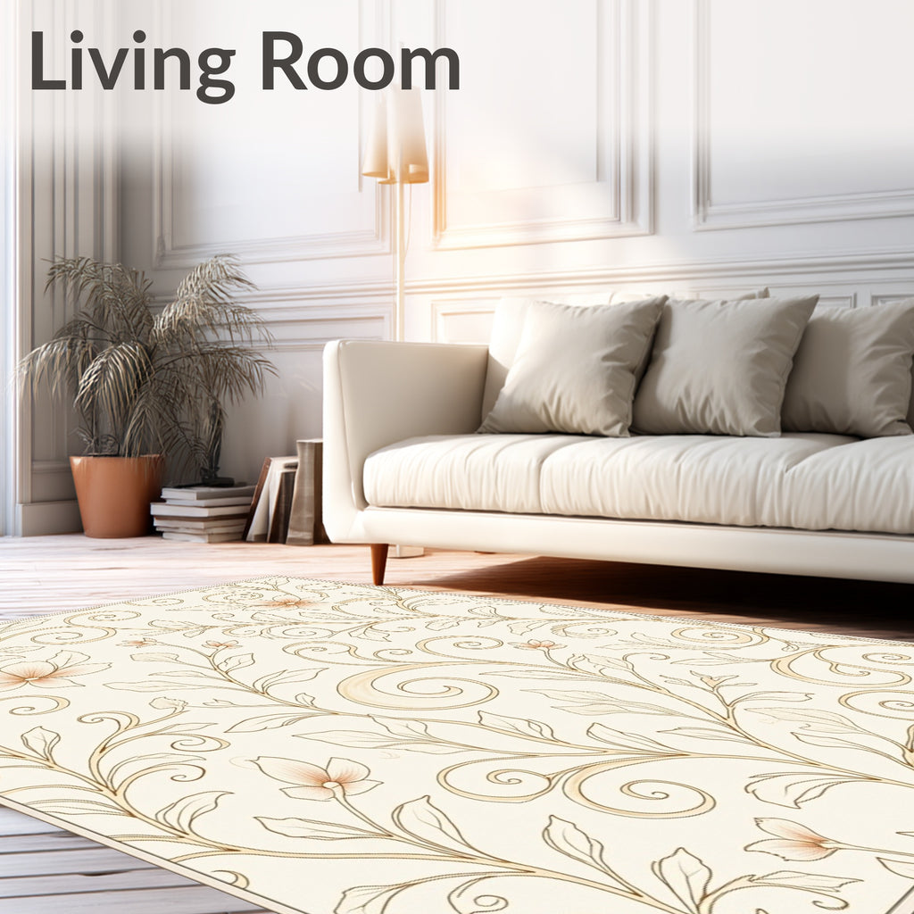 Classic Floral Vine Swirl Pattern Rug
