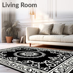 Intricate Floral Scrollwork Mandala Rug