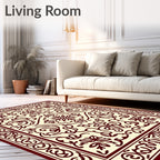 Elaborate Floral Intricate Swirl Pattern Rug