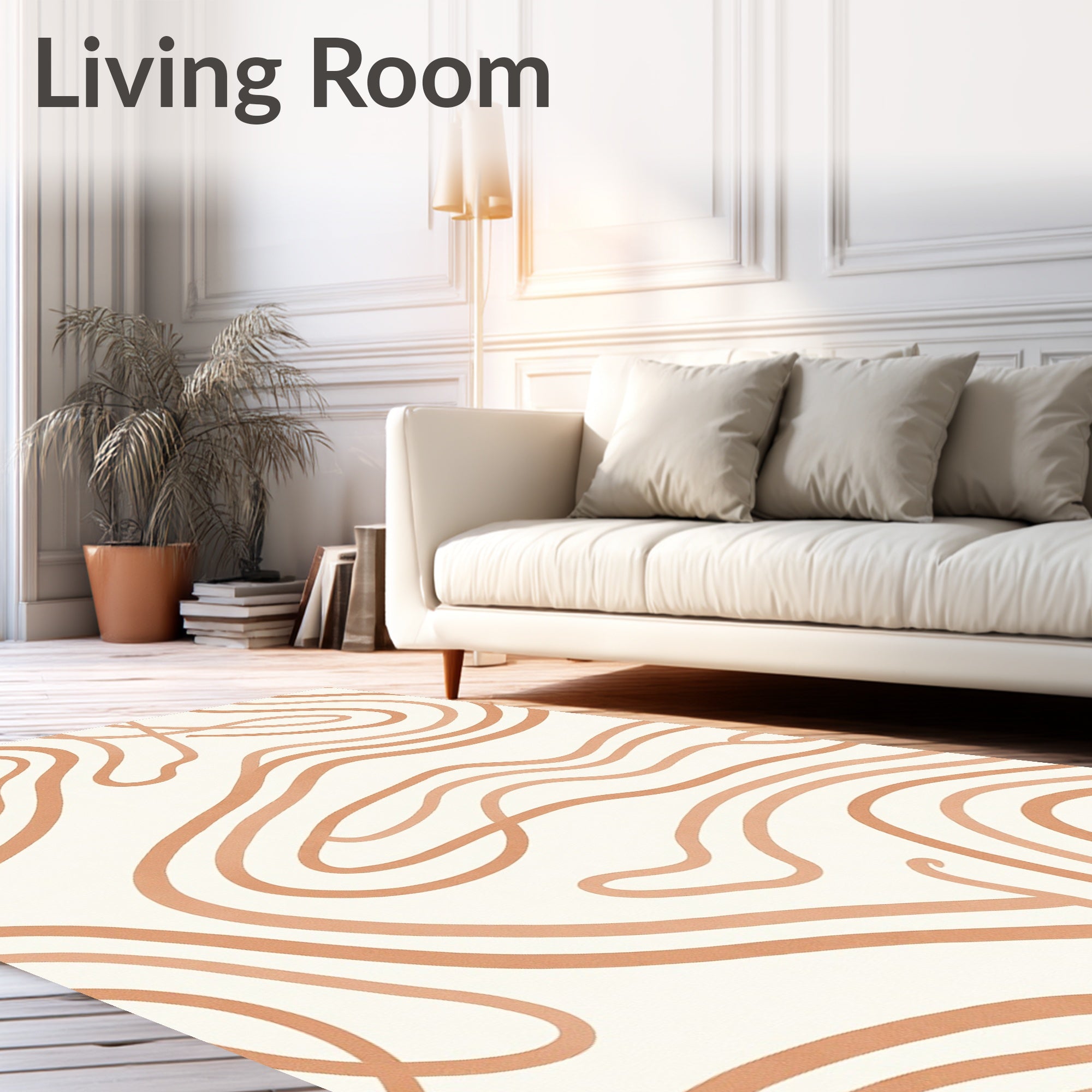 Abstract Swirls Warm Tones Design Rug
