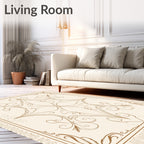 Elegant Swirl And Leaf Pattern Rug