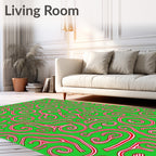 Candy Cane Swirl Pattern Rug
