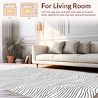 Minimalist Grey Wavy Line Pattern Rug