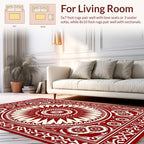 Radiant Sunburst Mandala Floral Pattern Rug