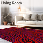 Abstract Red Purple Swirls Rug