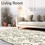Classic Floral Elephant Motif Design Rug