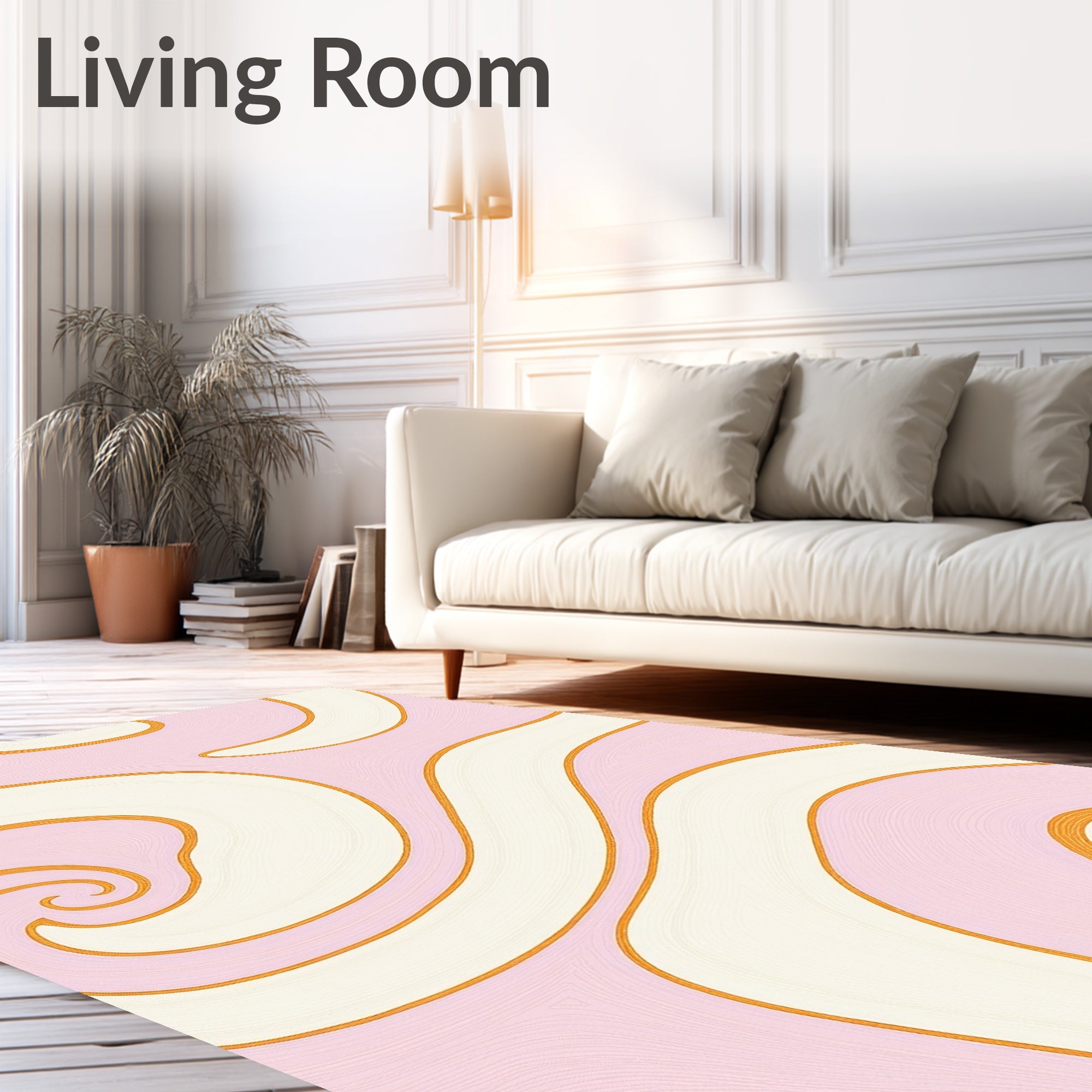 Swirl Pattern With Warm Gold Accents Rug