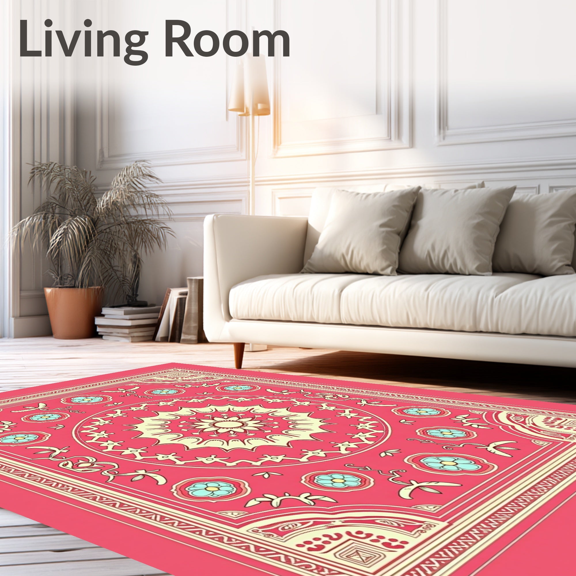 Mandala Floral Border Design Rug