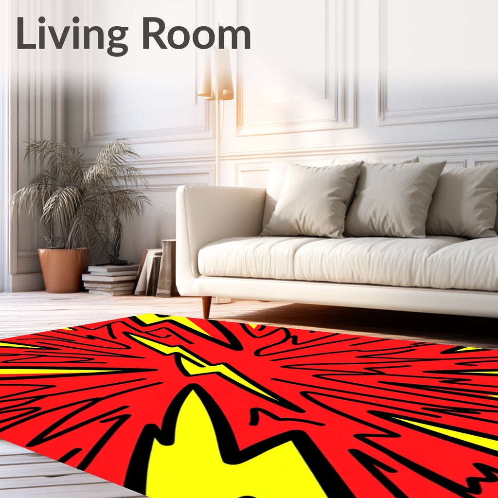 Bold Yellow Bolt Striking Patterns Rug
