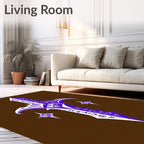 Ornate Sword With Star Accents Rug
