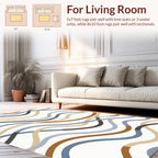 Abstract Wavy Ribbon Design Rug