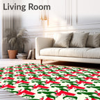 Whimsical Rudolph 2 Tone Design Rug