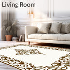 Ornate Scrollwork Decorative Square Rug