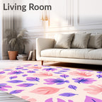 Whimsical Floral Leaf Pattern Rug
