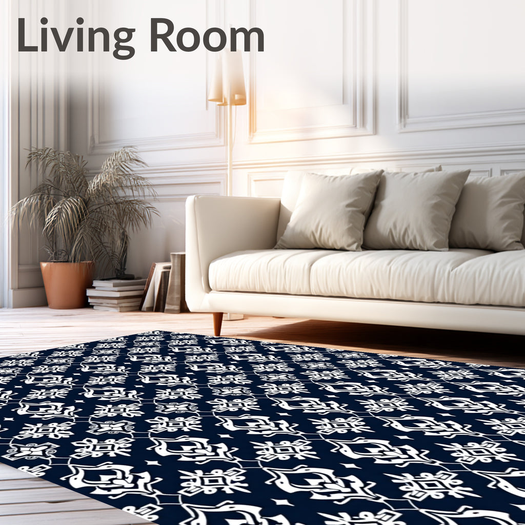 Classic Damask Floral Intricate Pattern Rug