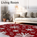 Winter Snowflake and Swirl Pattern Rug