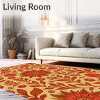Vintage Floral With Red Orange Tones Rug