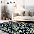 Ornate Floral Damask Pattern Rug