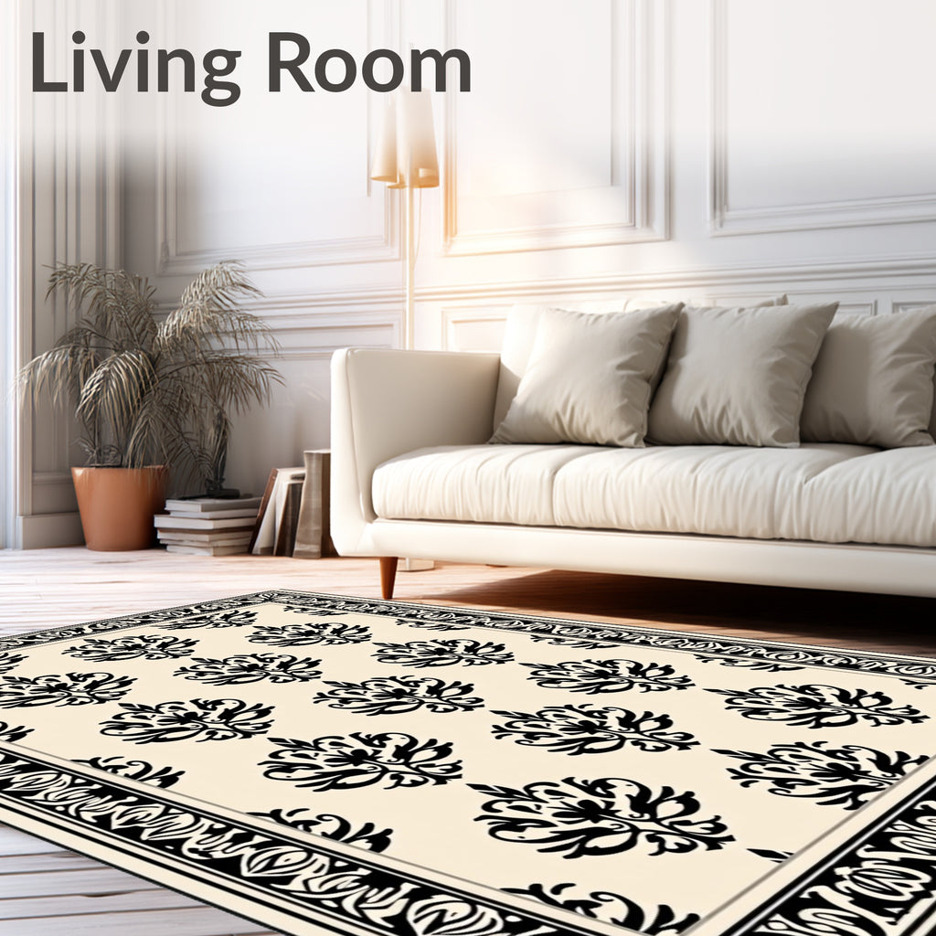 Classic Scroll Damask Pattern Rug