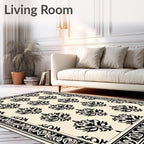 Classic Scroll Damask Pattern Rug