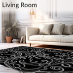 Ornate Swirls With Sunburst Pattern Rug
