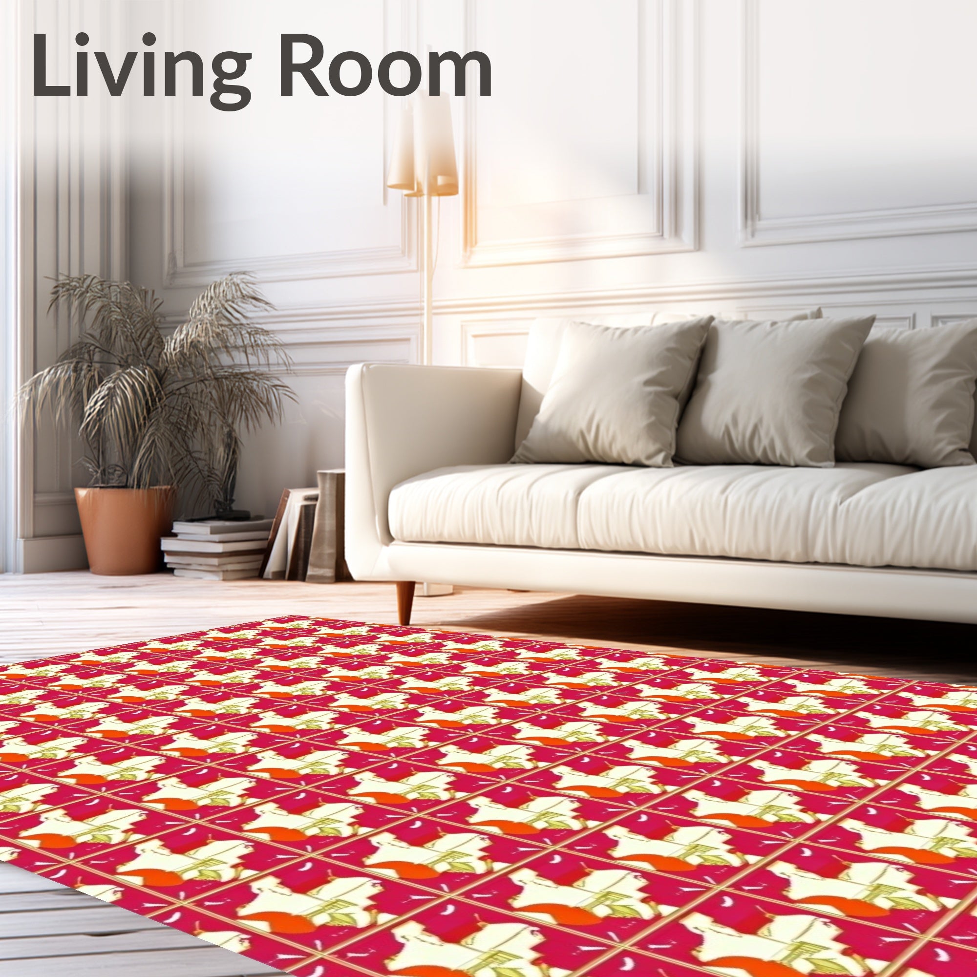 Vibrant Geometric Abstract Collage Rug