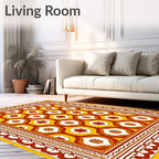 Retro Floral Geometric Pattern Rug