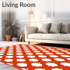 Orange Hexagonal Lattice Woven Pattern Rug