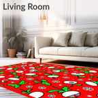 Festive Whimsical Root Vegetable Pattern Rug