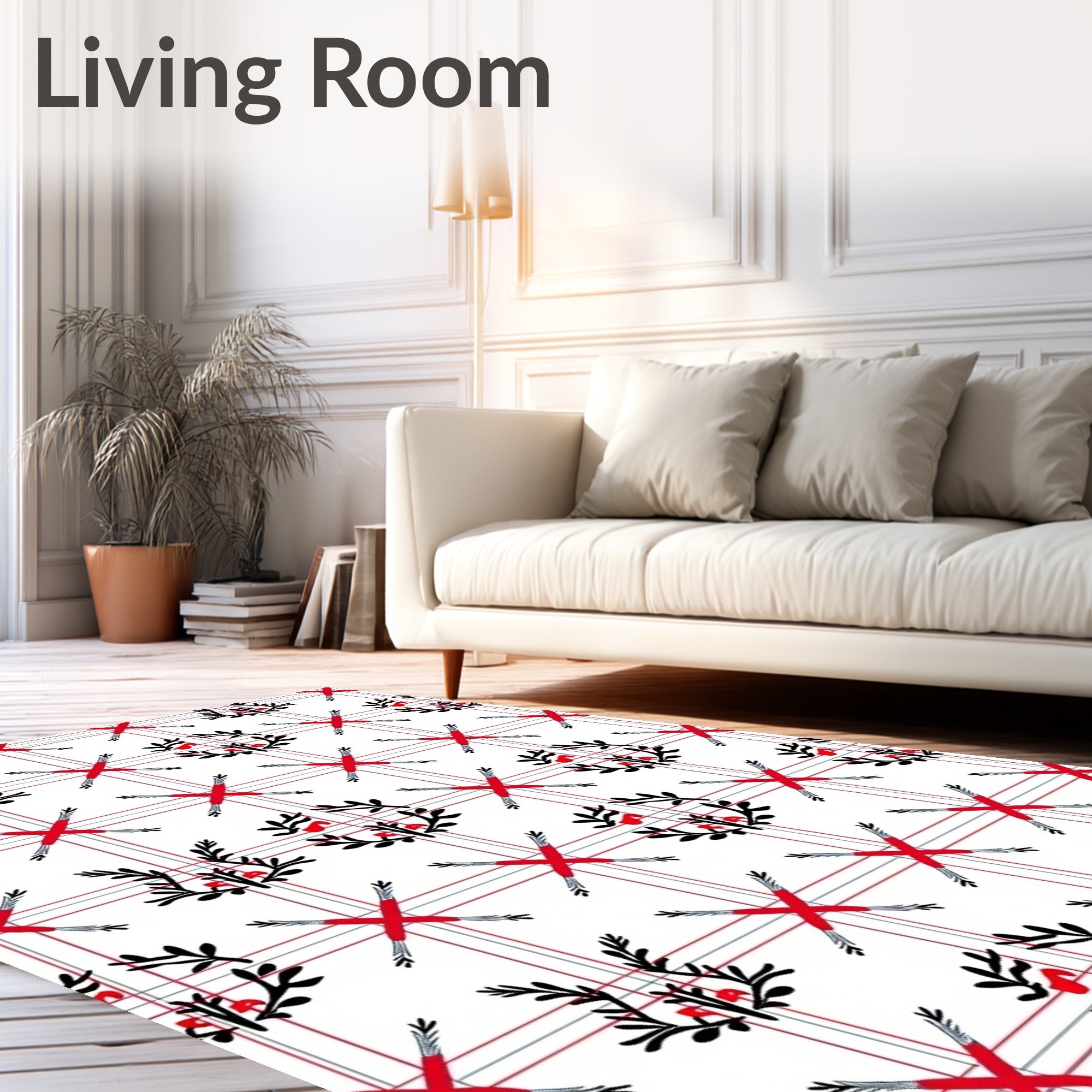 Red Cross Arrow Berry Pattern Rug