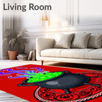Spooky Cauldron With Swirling Smoke Rug