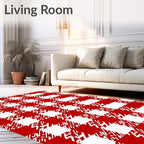 Classic Red Checkered Graphic Rug
