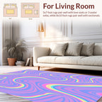 Pastel Swirl Rainbow Abstract Rug
