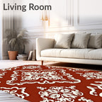 Classic Damask Scroll Pattern Rug
