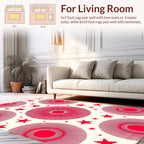Red Sunburst Star Pattern Design Rug