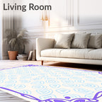 Purple Floral Art Nouveau Stone Pattern Rug