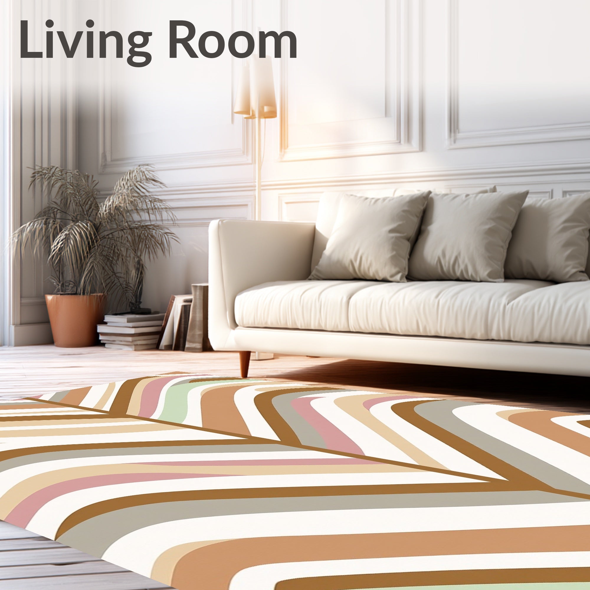 Wavy Stripe Chevron Pattern Rug