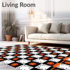 Spooky Pumpkin Chessboard Pattern Rug