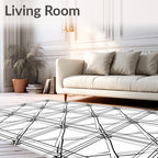 Interlocking Geometric Stripe Pattern Rug