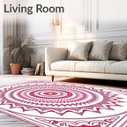 Mandala Design radial pattern Pink Rug