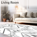 Geometric Leaf Art Deco Pattern Rug