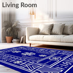 Winter Blue Snowflake Celestial Gateways Rug