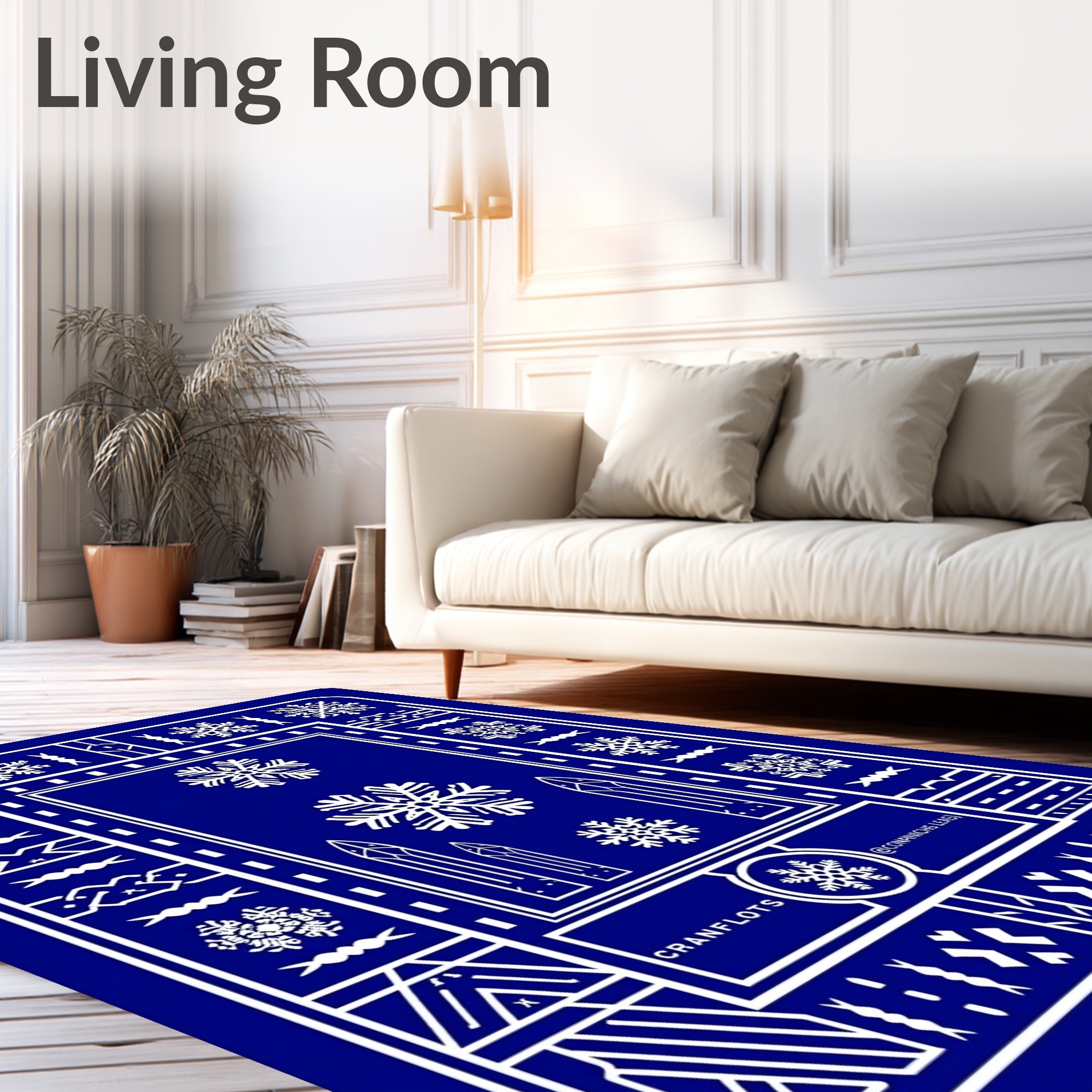 Winter Blue Snowflake Celestial Gateways Rug