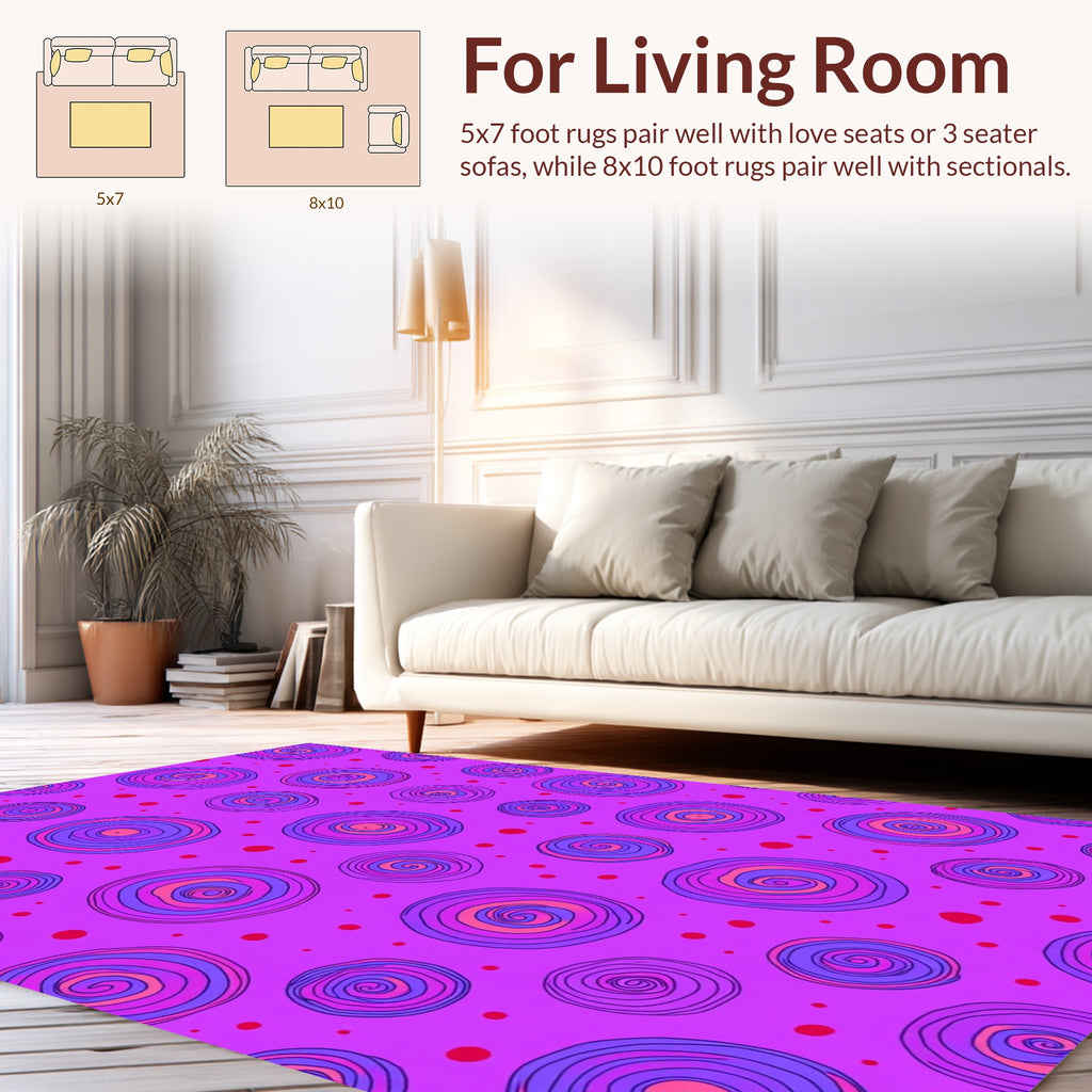 Whimsical Swirl Dot Pattern Rug