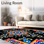 Colorful Radial Medallion Pattern Rug