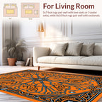 Ornamental Fiery Starburst Pattern Rug