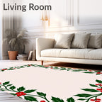 Festive Red Berry Holly Garland Rug