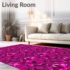Dazzling Fuchsia Faceted Rhombus Medallion Rug