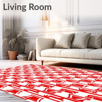 Red Vertical Geometric Pattern Rug