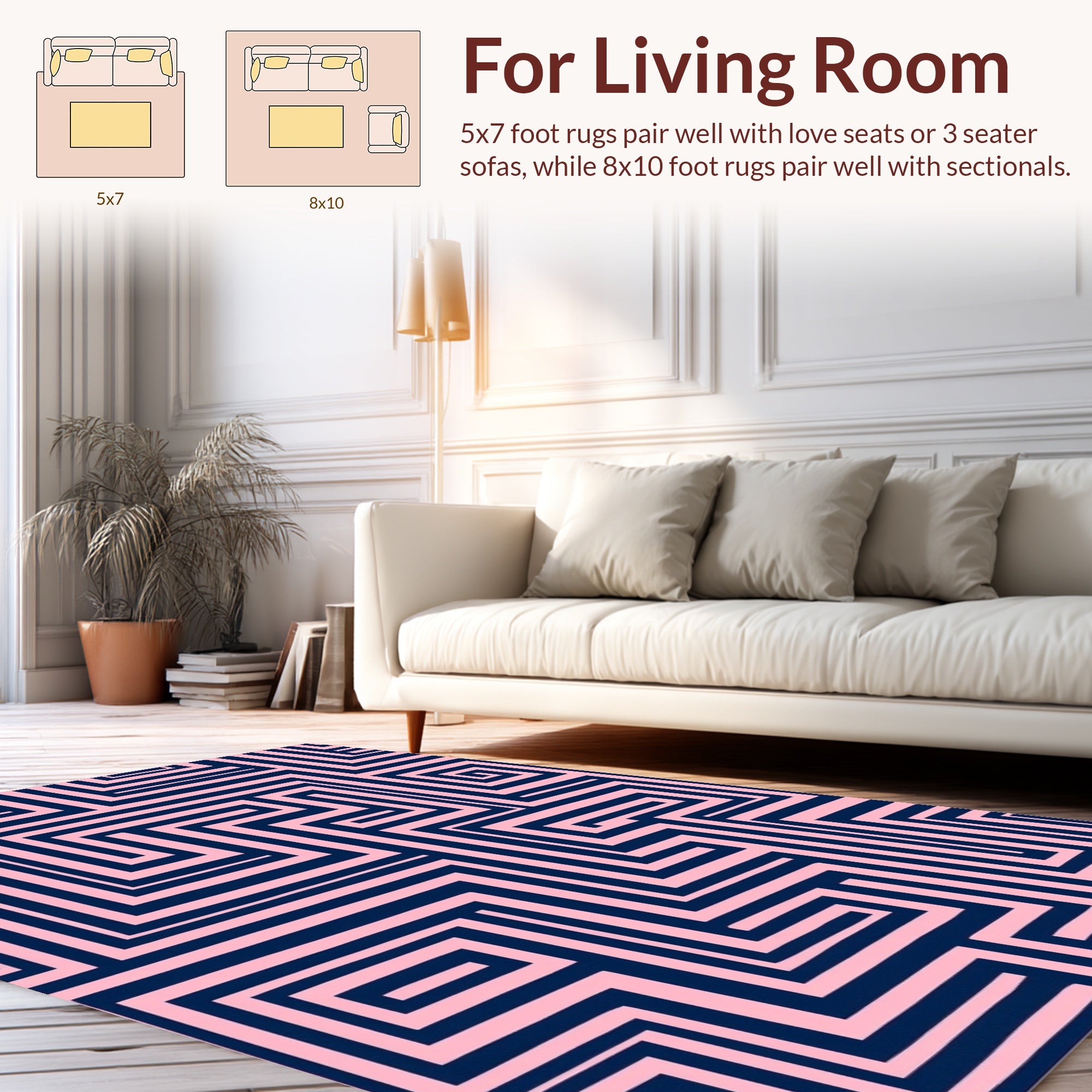 Abstract Geometric Maze Design Rug